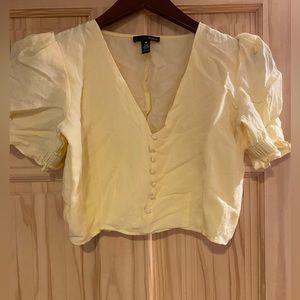 Yellow Aqua Puff sleeve shirt